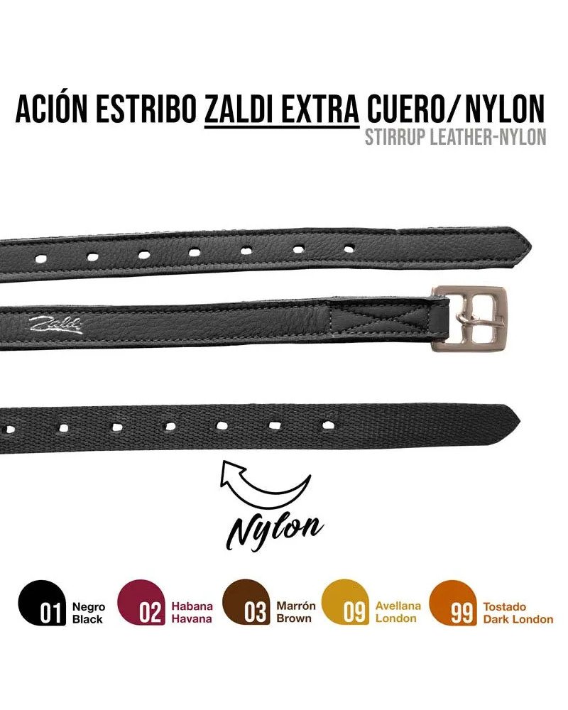 Ación Estribo Zaldi Extra Cuero/Nylon