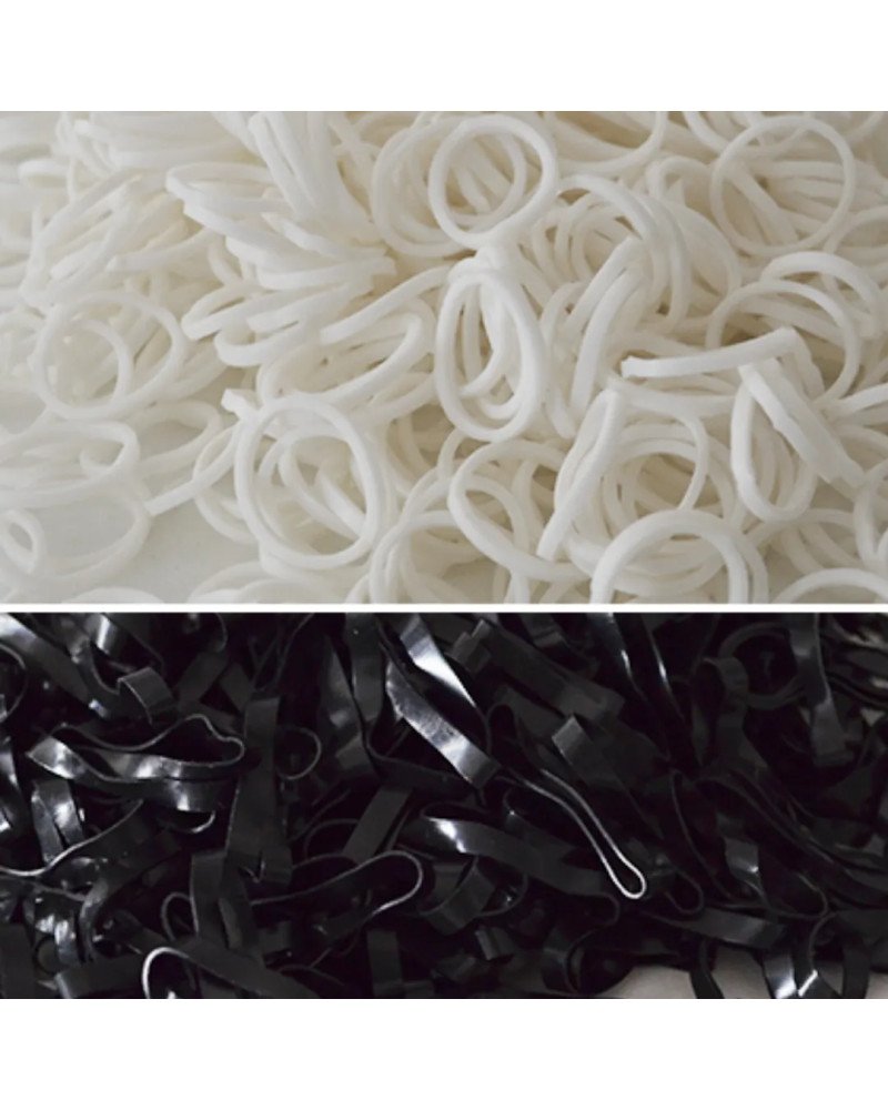 Gomas Para Crines de Silicona Bolsa 500 Unid.